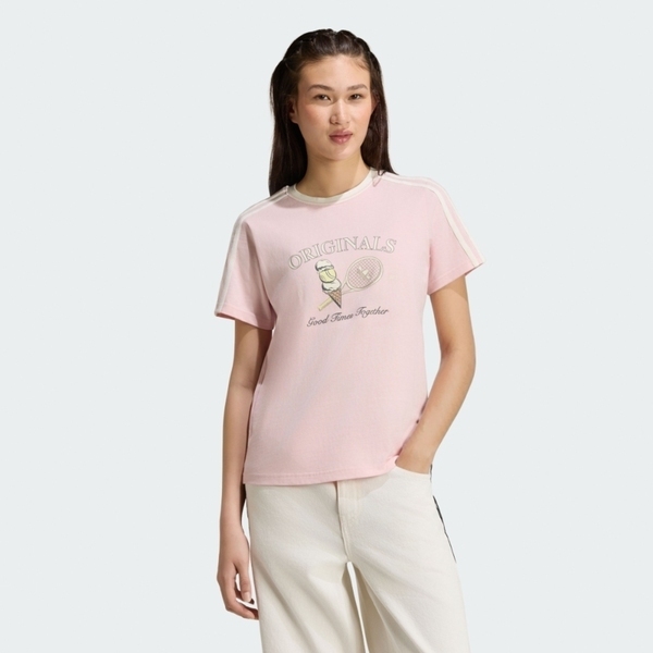 Adidas 愛迪達 Sports Tee Ss W KX6894 女 T恤 運動上衣 休閒短袖 純棉 舒適 粉紅