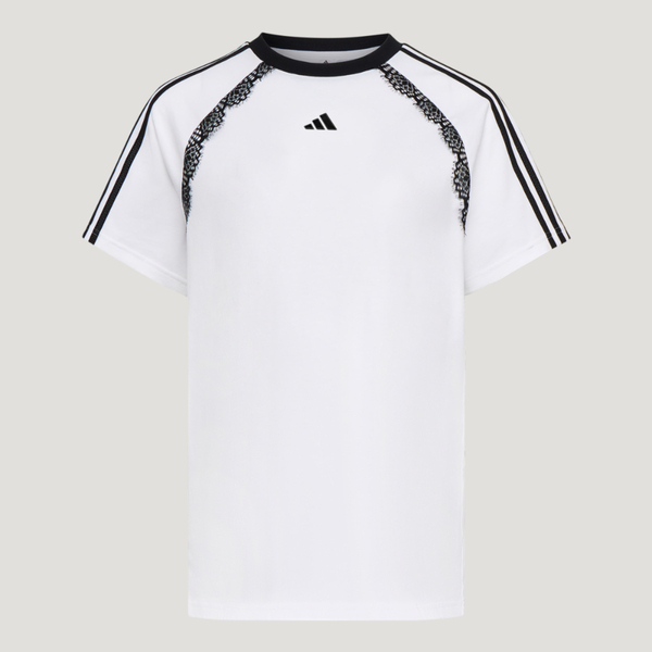 Adidas 愛迪達 Dce Bf Ss Tee LD8217 女 T恤 運動上衣 休閒短袖 純棉 蕾絲 白