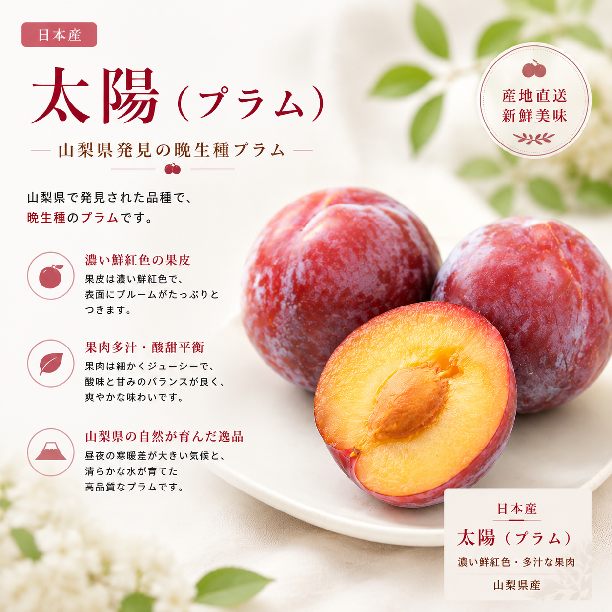 日本山梨縣太陽布冧(2個)