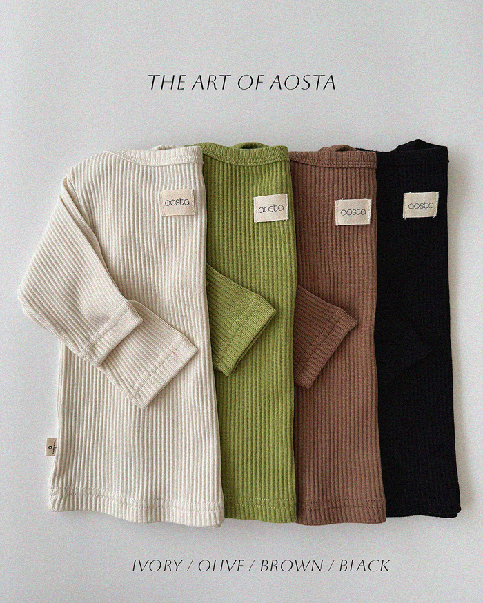 正韓秋AOSTA 四色柔軟華夫格上衣