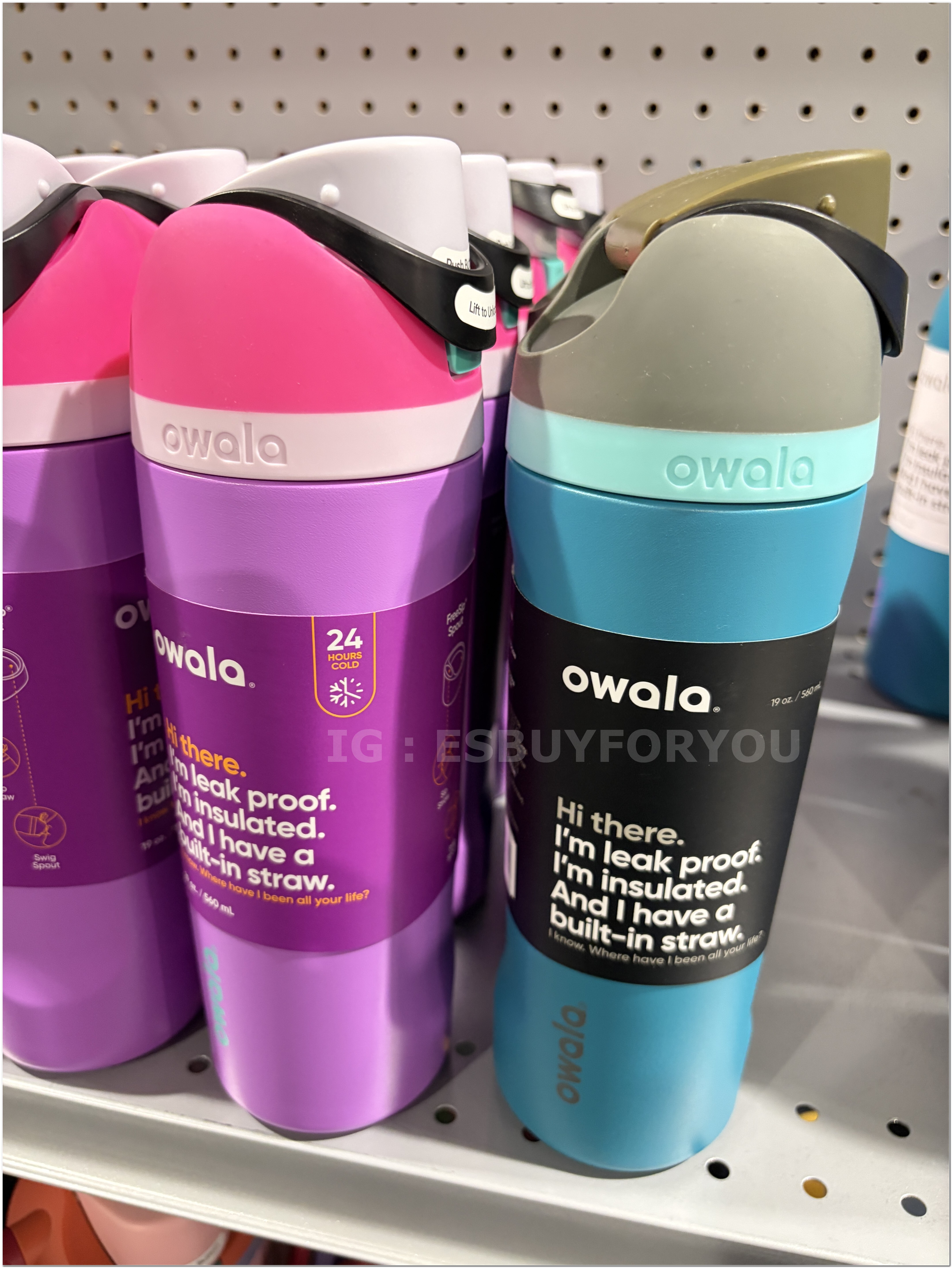 【限時】Owala(19oz 560ml) 不鏽鋼 FreeSip 水壺 (內有吸管)