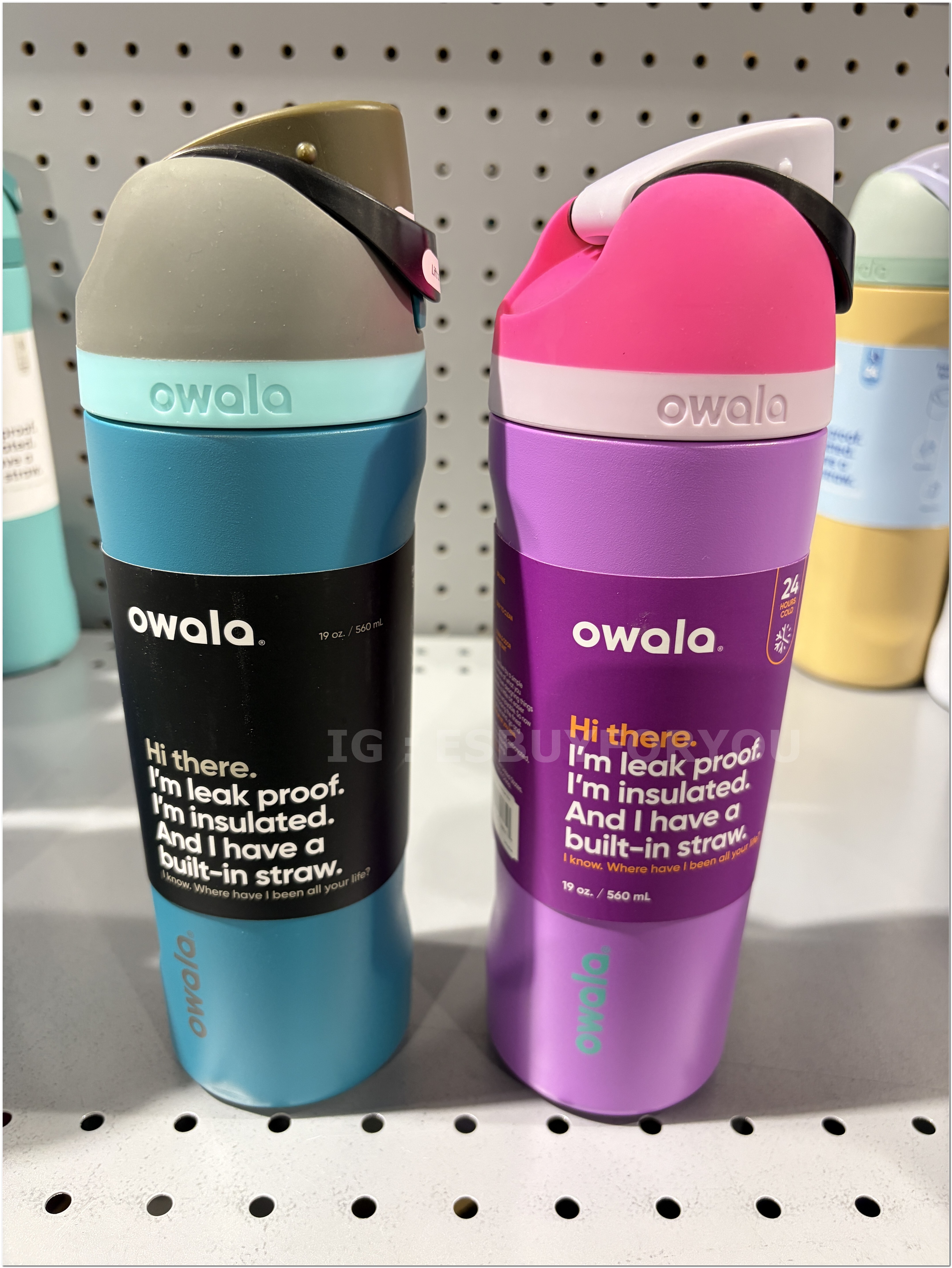 【限時】Owala(19oz 560ml) 不鏽鋼 FreeSip 水壺 (內有吸管)