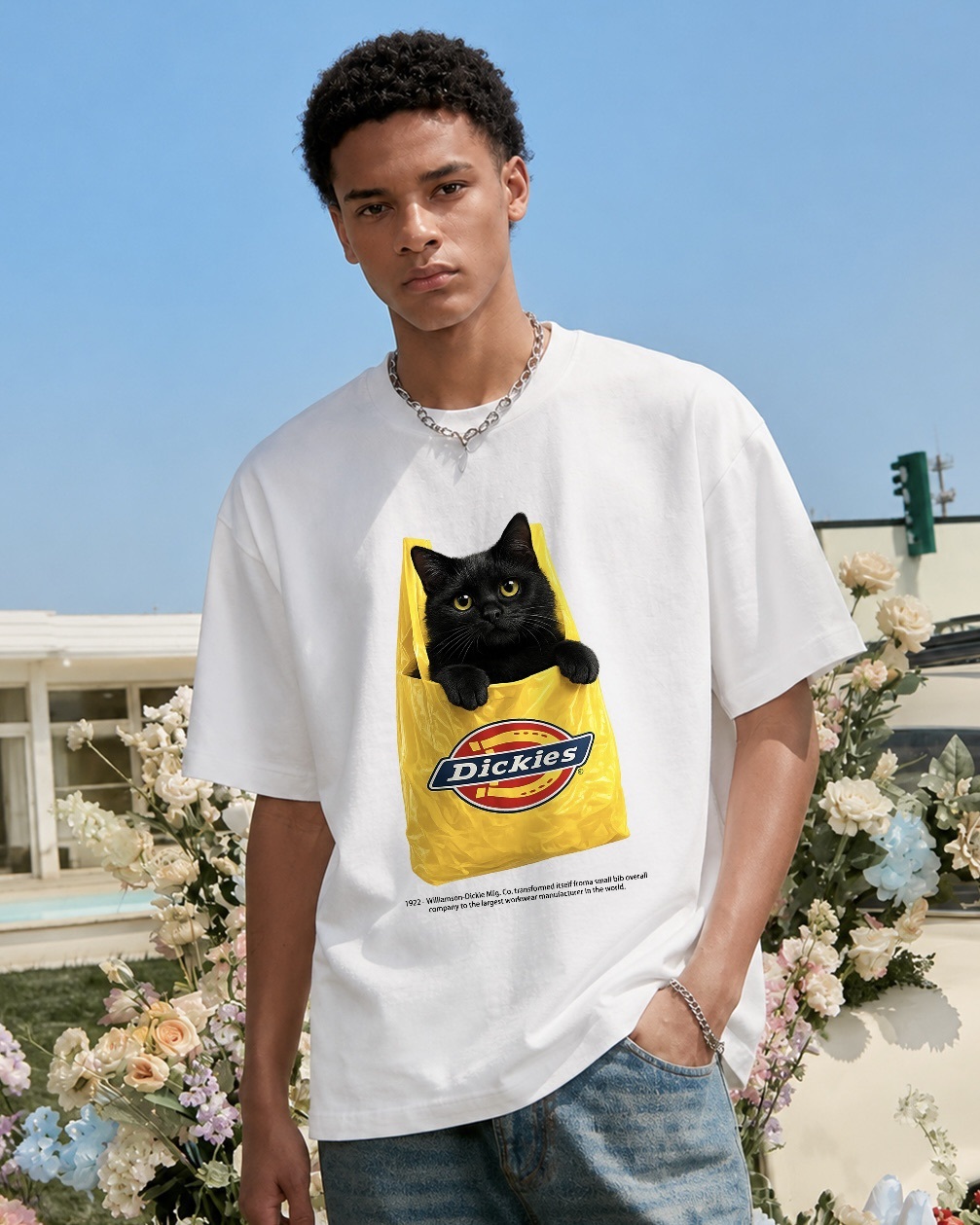 #預購 Dickies 美式重磅 購物袋貓咪印花 短踢 四色