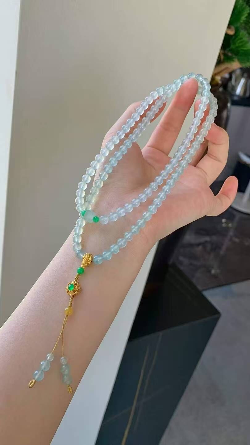 翡翠珠子項鏈,天然翡翠A玉, 緬甸玉, Jade, Jadeite