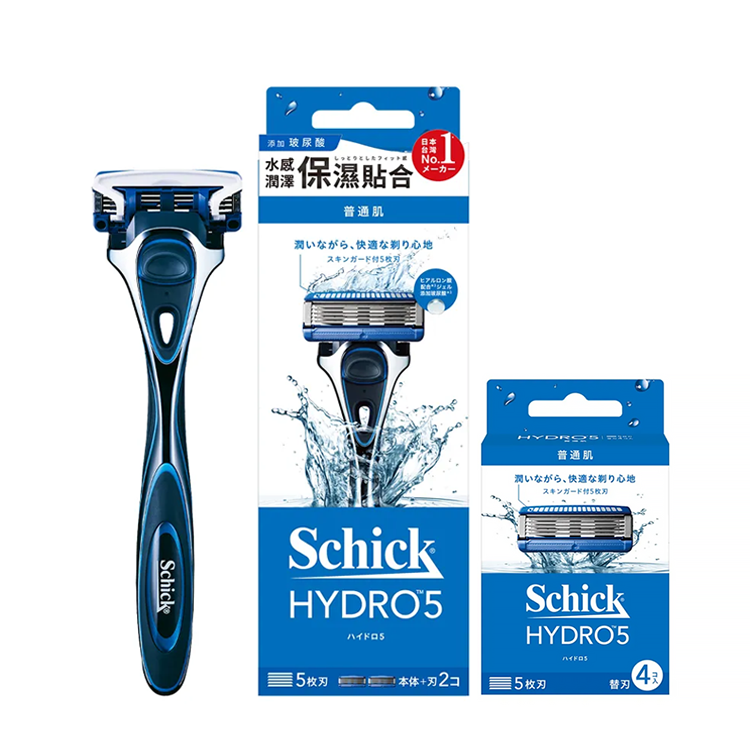 【Schick 舒適】水次元5刮鬍刀-1刀把&2刀片/替換刀片4入(新舊包裝輪替中)