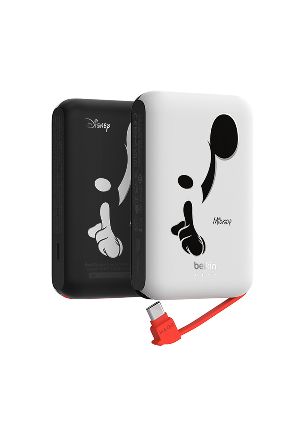 Belkin｜米奇-自帶USB-C線快充行動電源（10,000mAh）