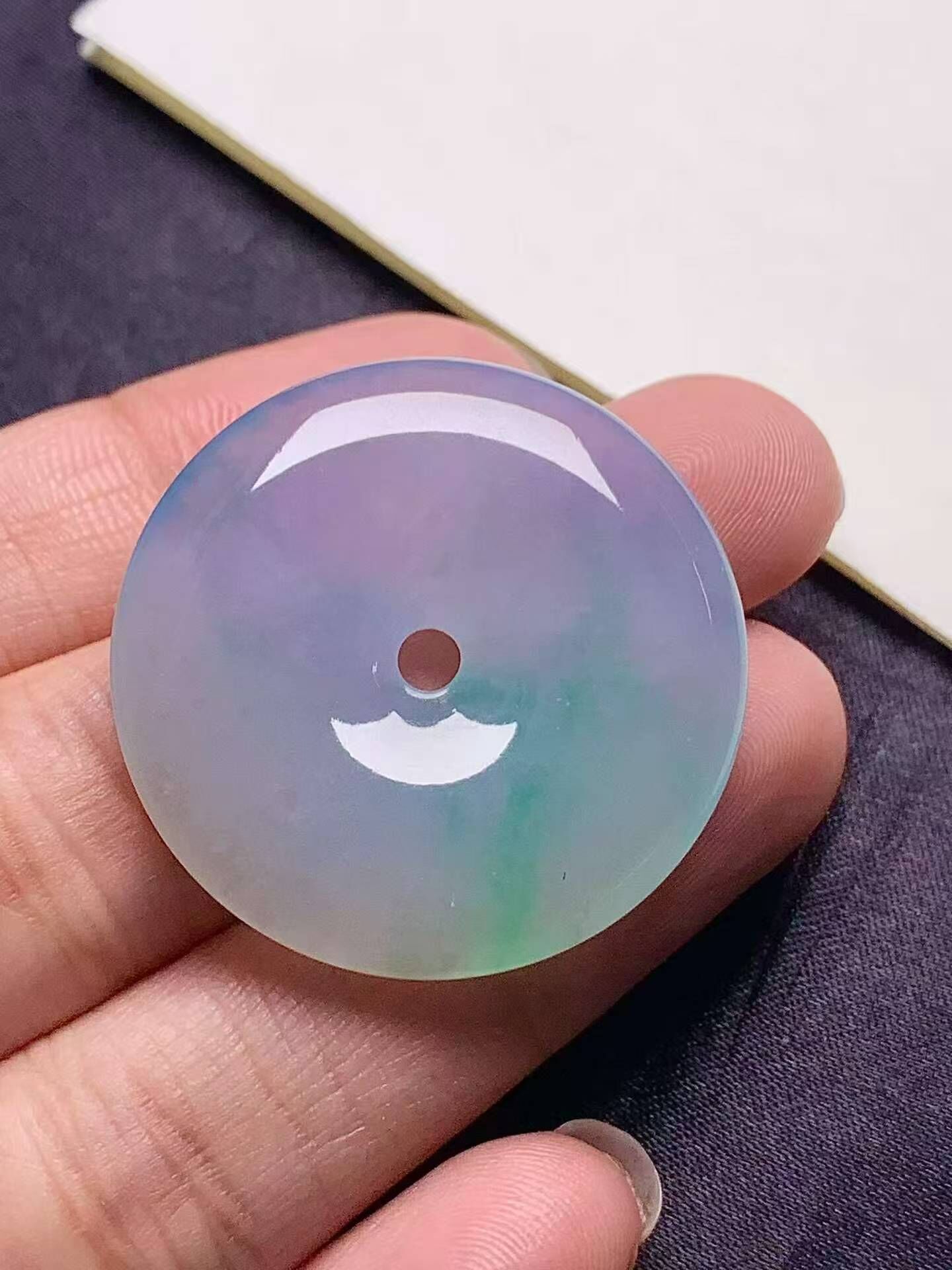 翡翠紫羅蘭平安扣 (31.2mm直徑),天然翡翠A玉, 緬甸玉, Jade, Jadeite