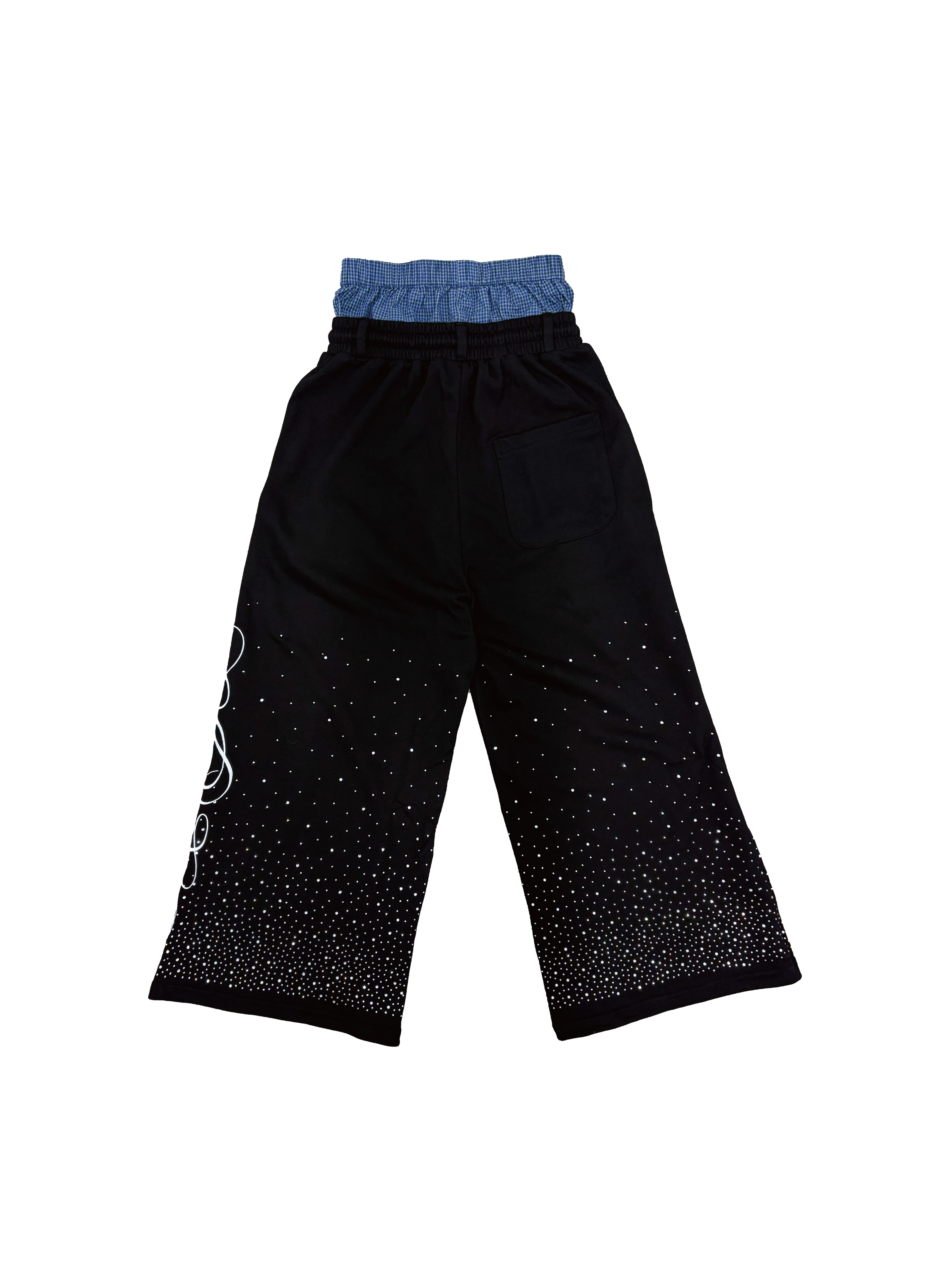 【車庫服飾】FASHION KILLASYSTEM CRYSTAL SAGGY COTTON PANTS