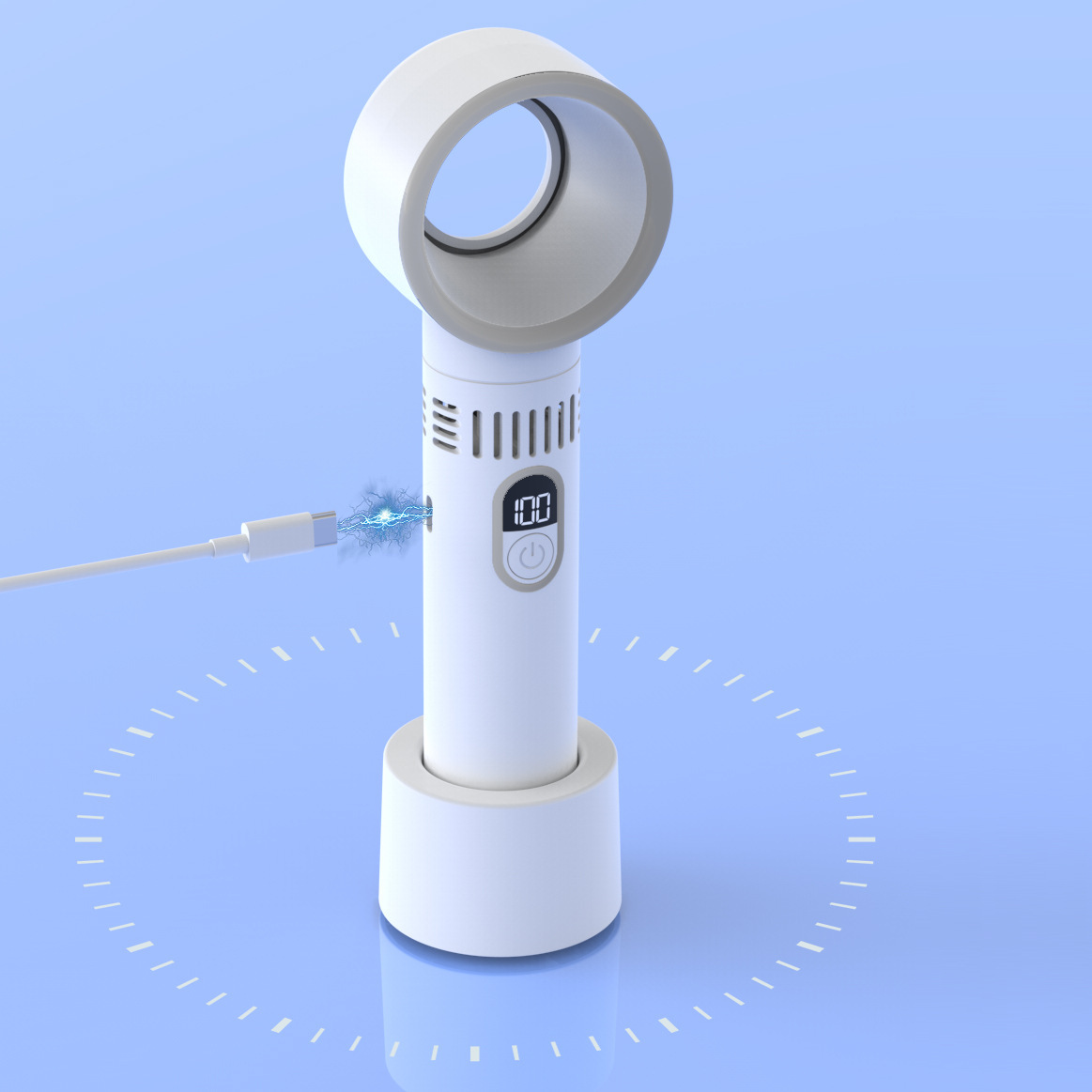 數顯迷你手持USB充電無葉扇