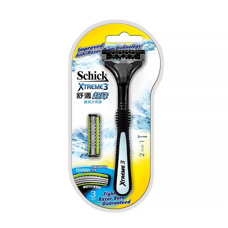 【Schick 舒適】超鋒3刮鬍刀1刀把&2刀片(顏色隨機)