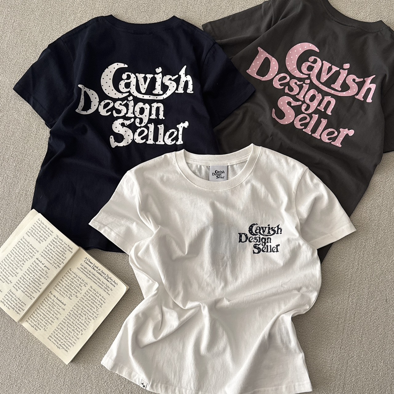 （現貨）韓牌 CAVISH W STAR SELLER 波點logo 女版 短T CV2GMFT549A