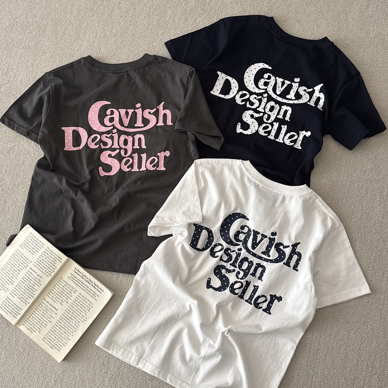 （現貨）韓牌 CAVISH W STAR SELLER 波點logo 女版 短T CV2GMFT549A