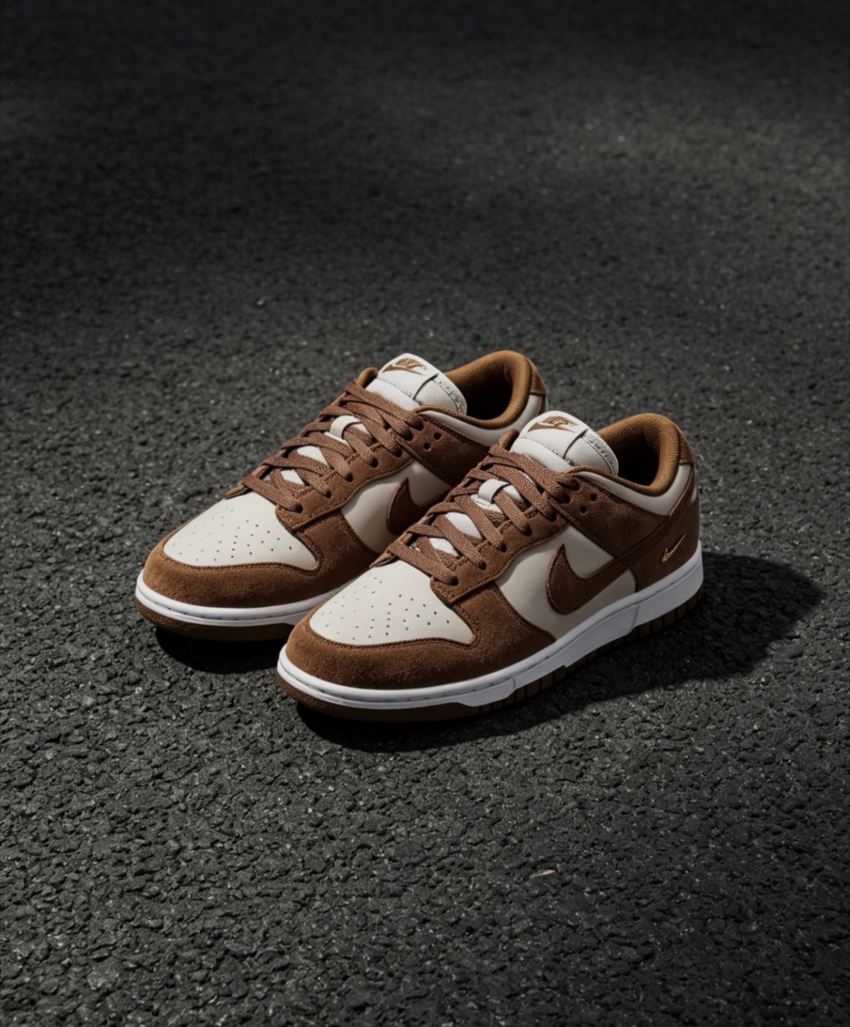 女鞋 NIKE W DUNK LOW 'Light British Tan Cream' 棕色 金色小勾 麂皮 復古 運動 休閒鞋【IO4244-200】