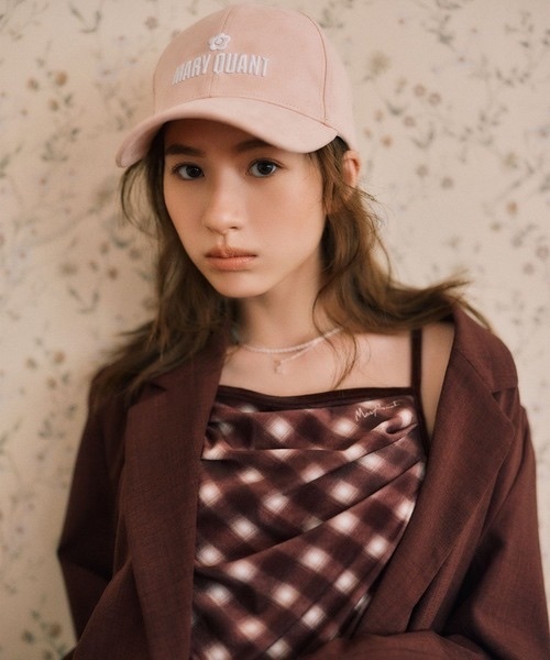 MARY QUANT x VIS / Logo embroidered suede cap