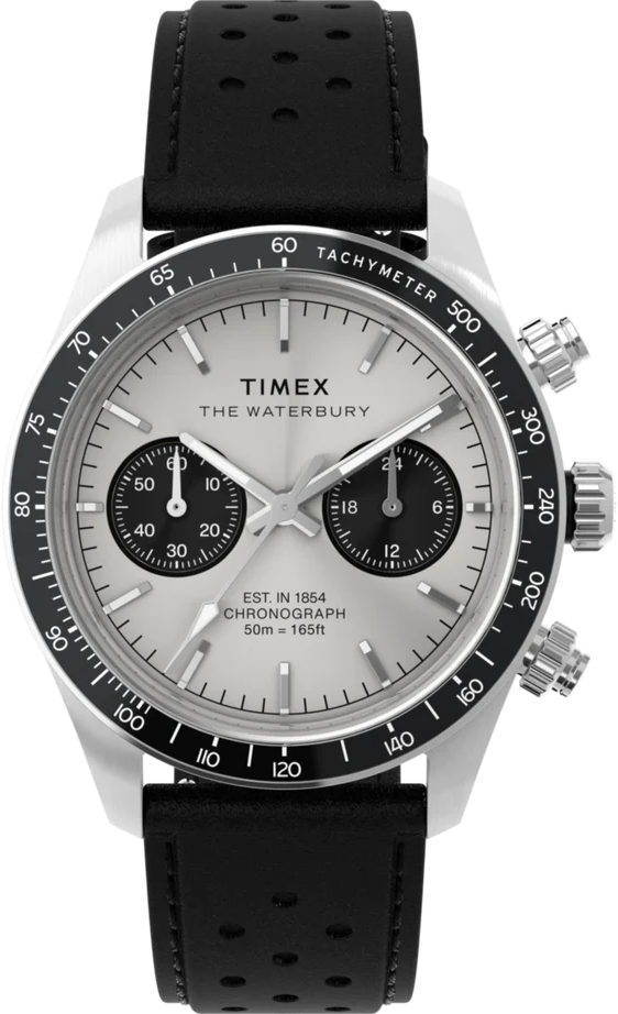 萬年鐘錶 - TIMEX 天美時   復刻版三眼計時皮革男錶  TW2Y19300  錶徑39MM
