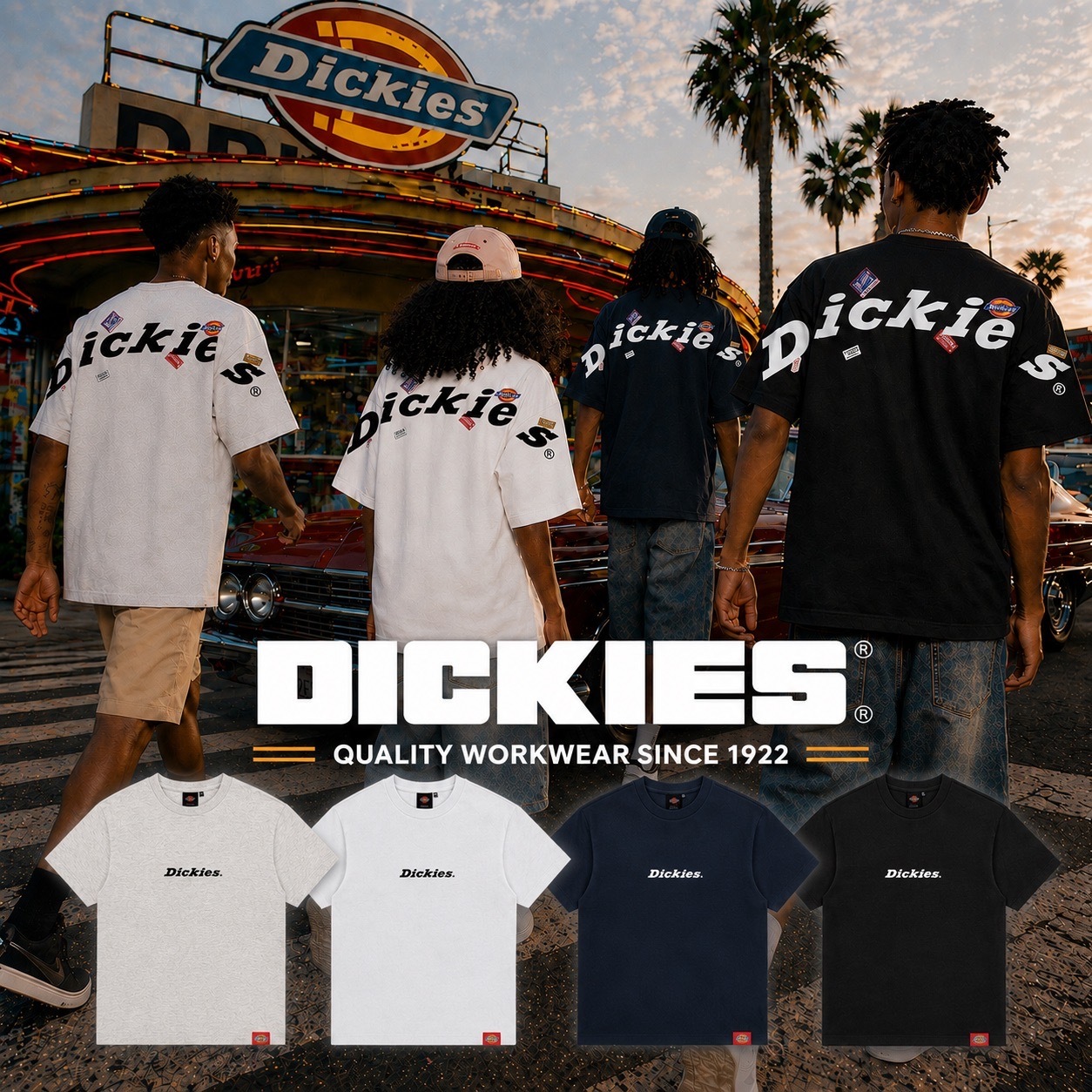 預購 Dickies 280g 「背後肩膀大字」短Tee