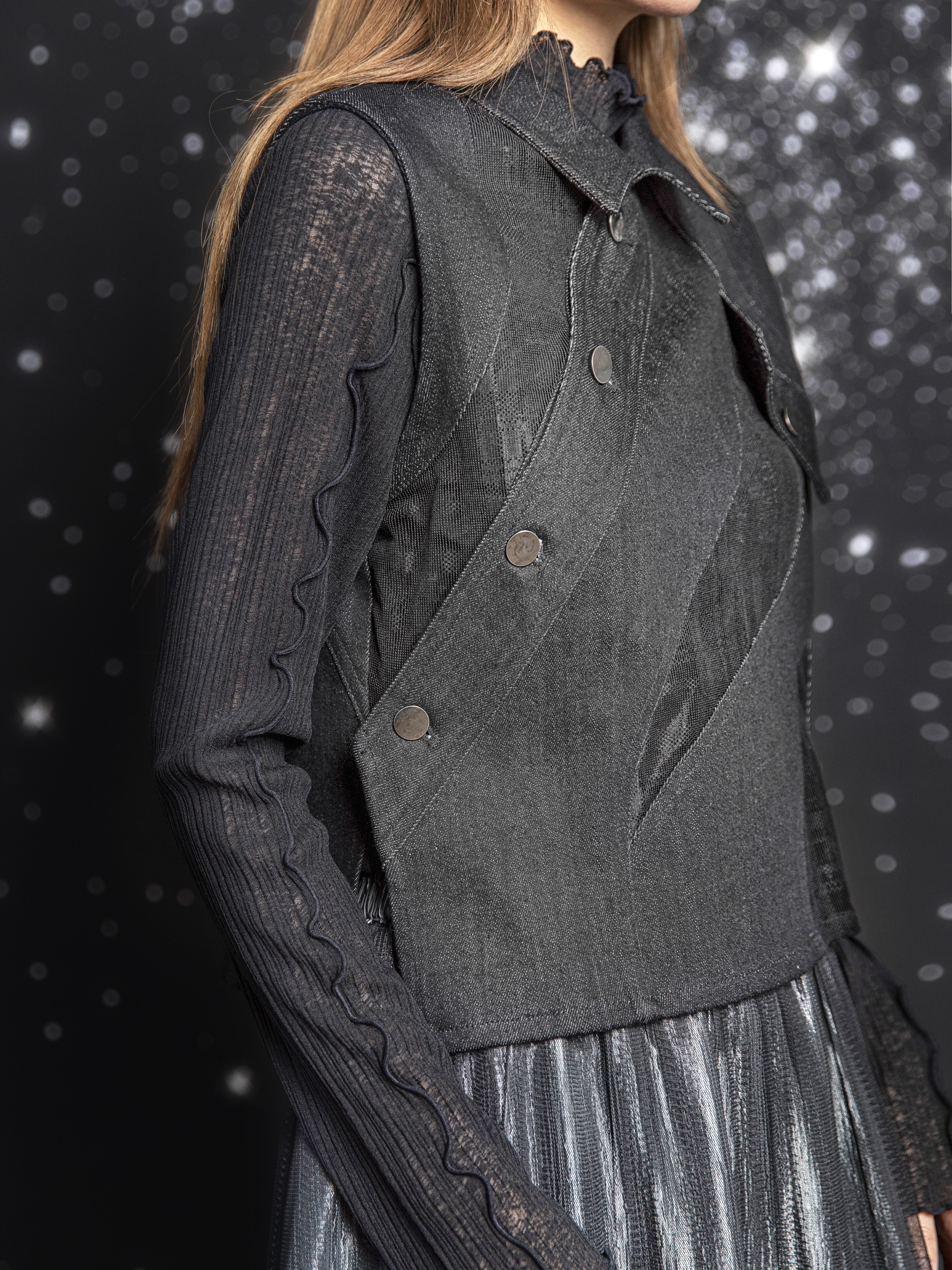 Patchwork Denim Vest Jacket - 26WRJ211D