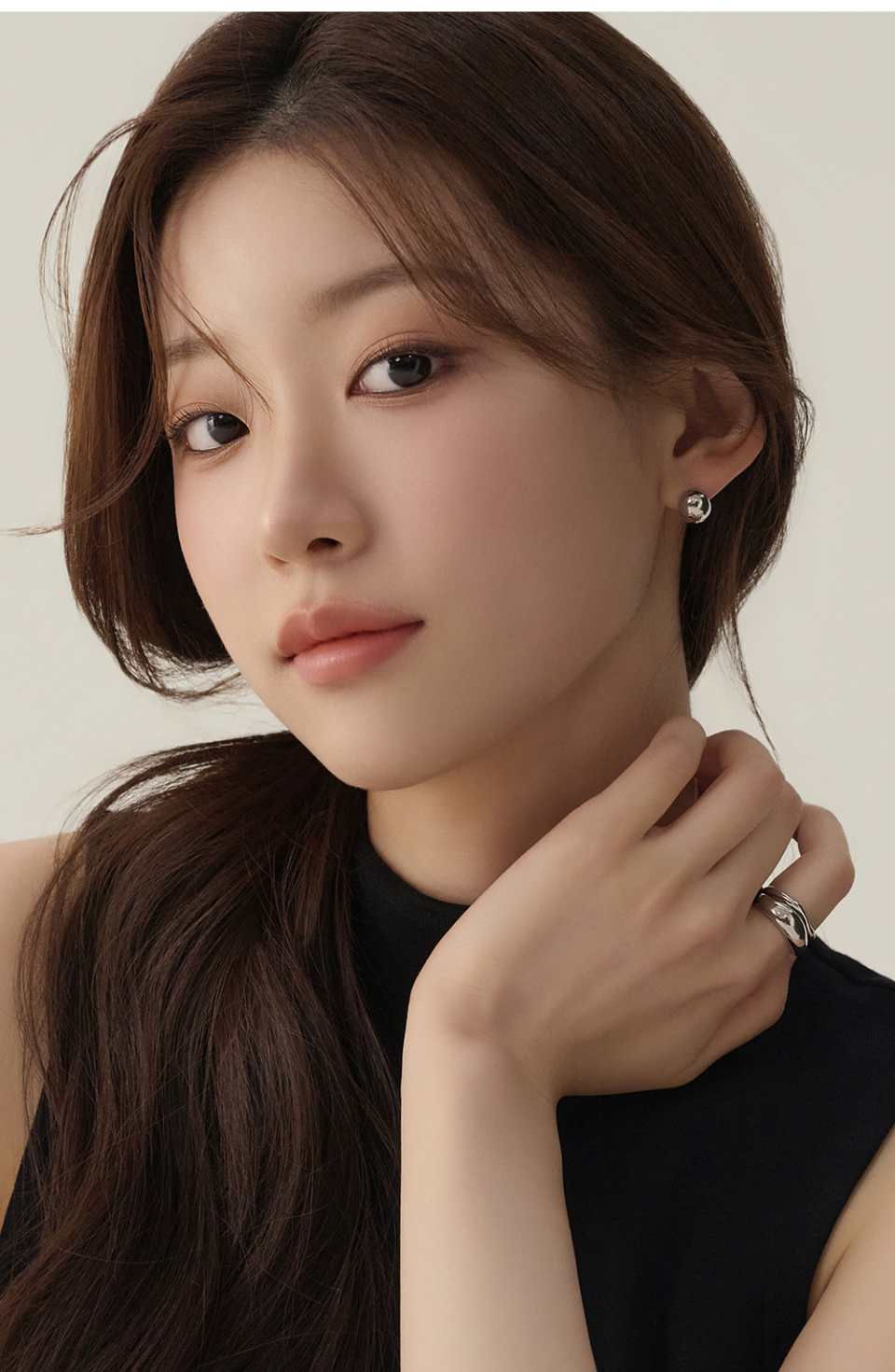 GOLDNDEAR 14KGF Round Ball One-Touch Earrings