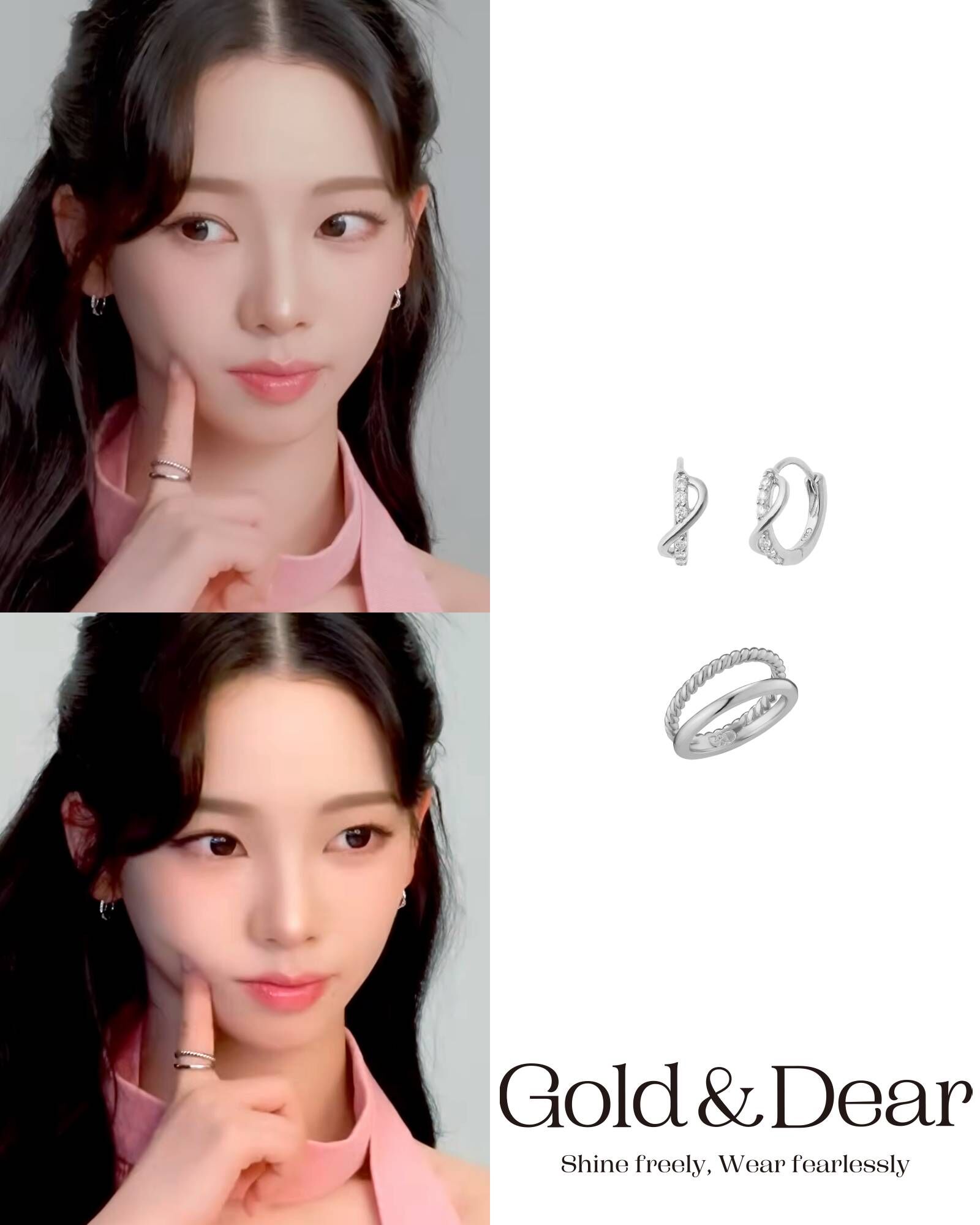 GOLDNDEAR 14KGF Lume Twist One-Touch Earring