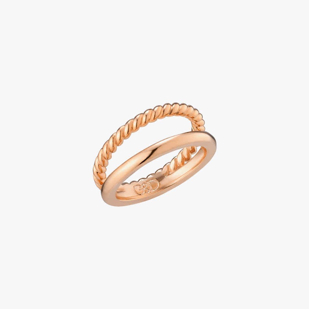 GOLDNDEAR 14KGF Double Layered Ring