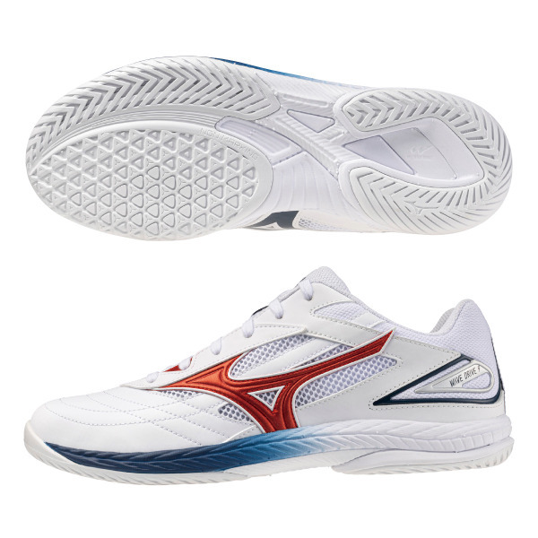 MIZUNO WAVE DRIVE 9 26FW - 白/紅/藏藍色 - 乒乓波鞋
