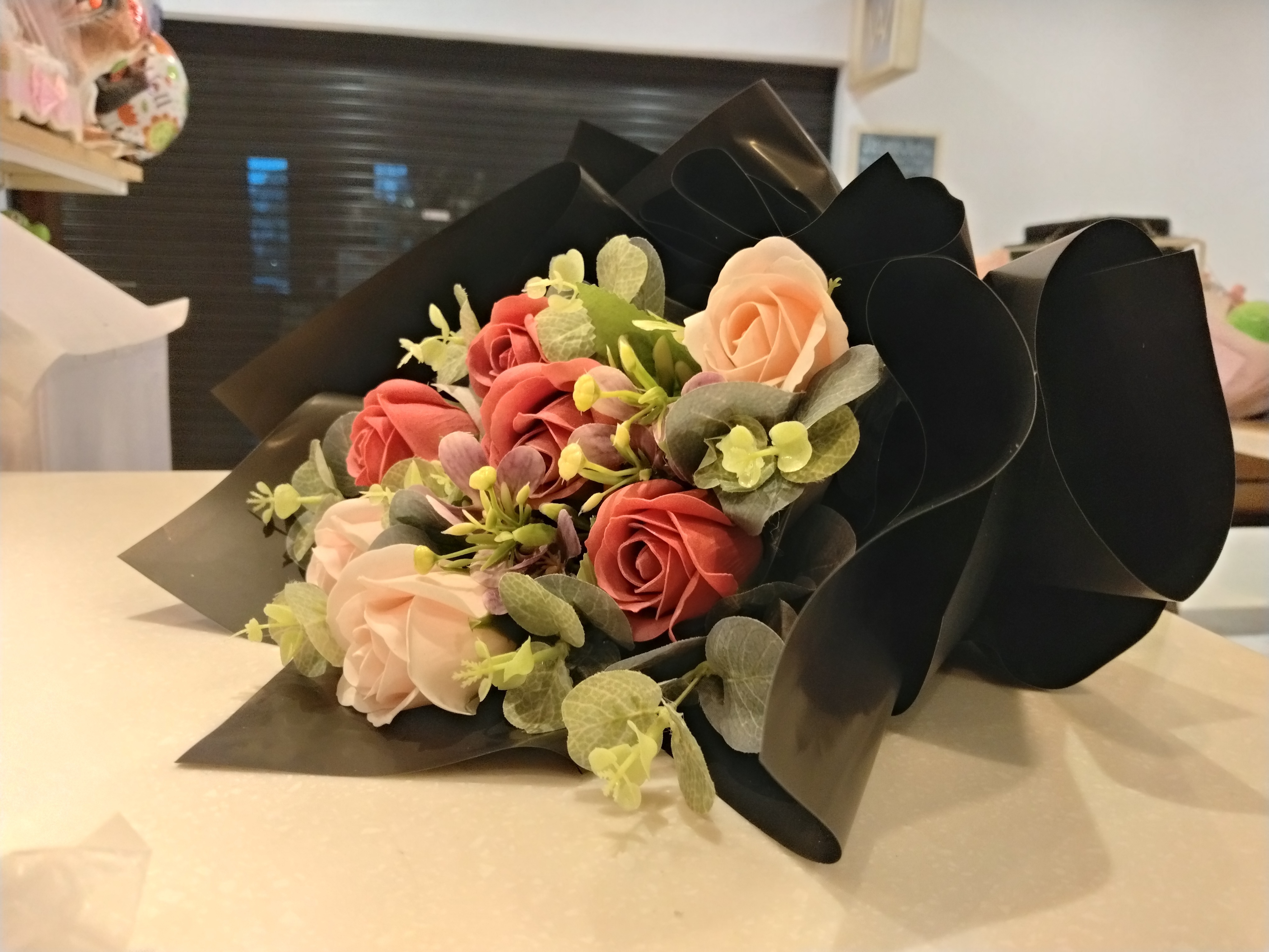 soap hand bouquet