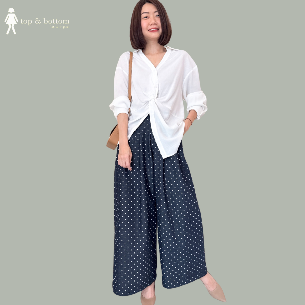 POLKA DOT WIDE LEG PANT