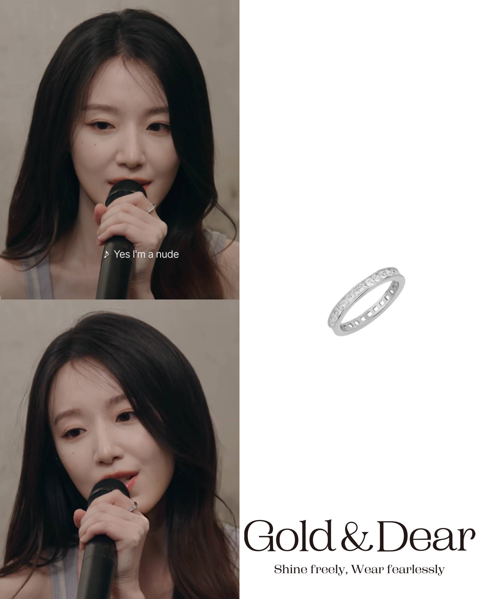 GOLDNDEAR 14KGF Twinkle Cubic Ring