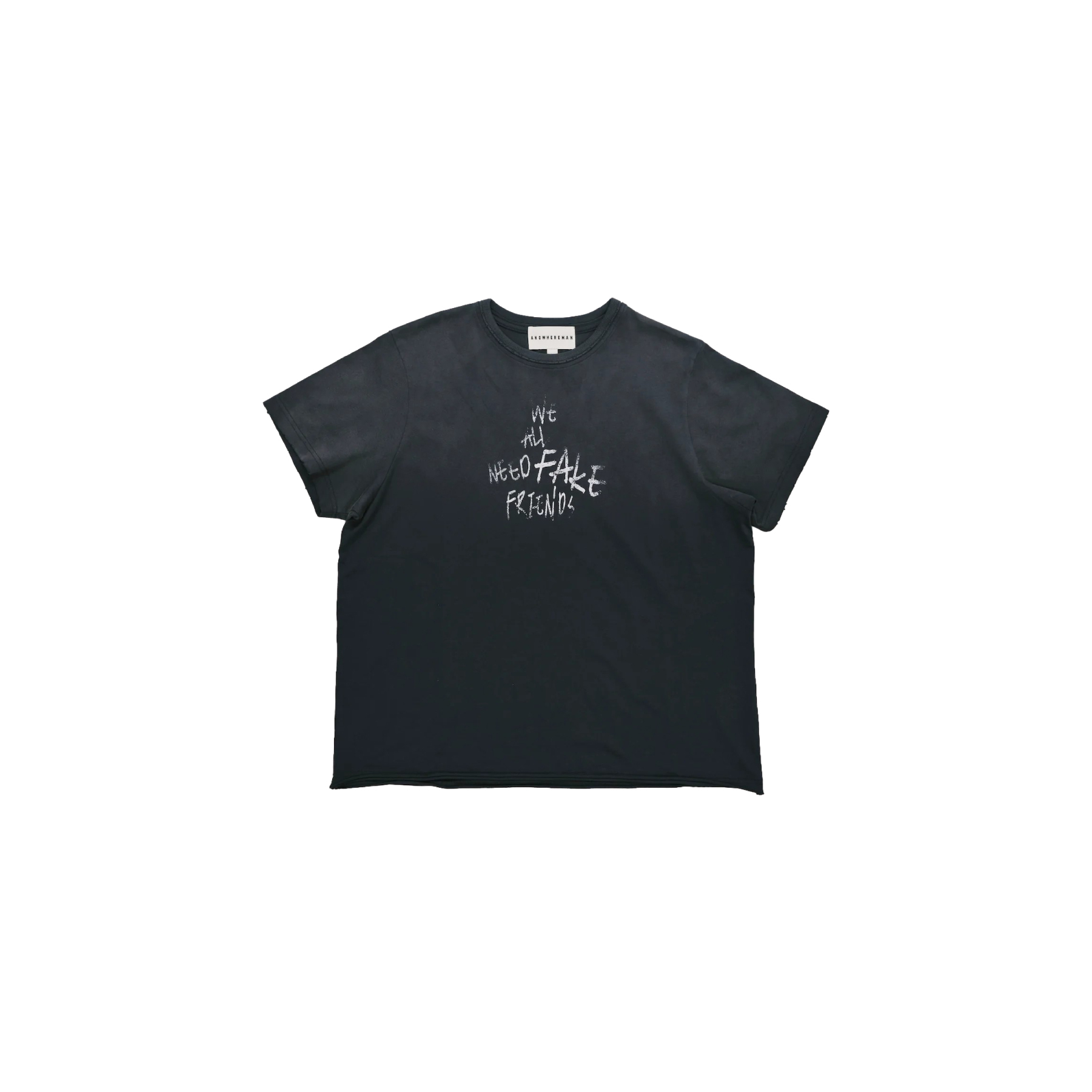 ANOWHEREMAN WANFF PRINT OVERSIZE TEE 漸層 水洗 磨破 短T 短袖