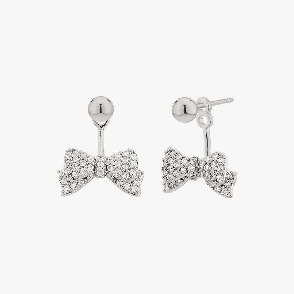 GOLDNDEAR 14KGF Ribbon and Cubic Two-Way Earrings