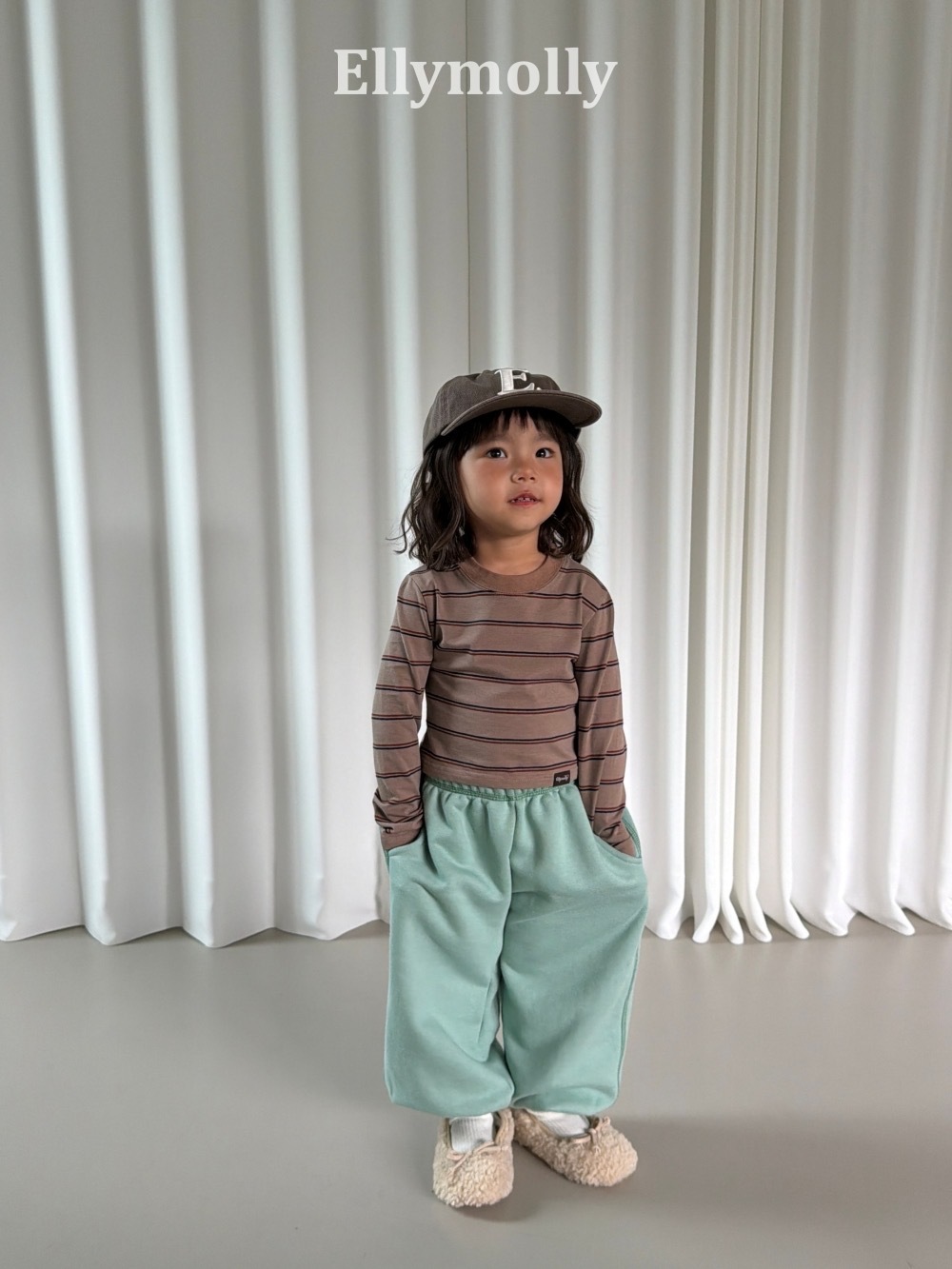 Ellymolly 條紋拼色短版 tee / 2色