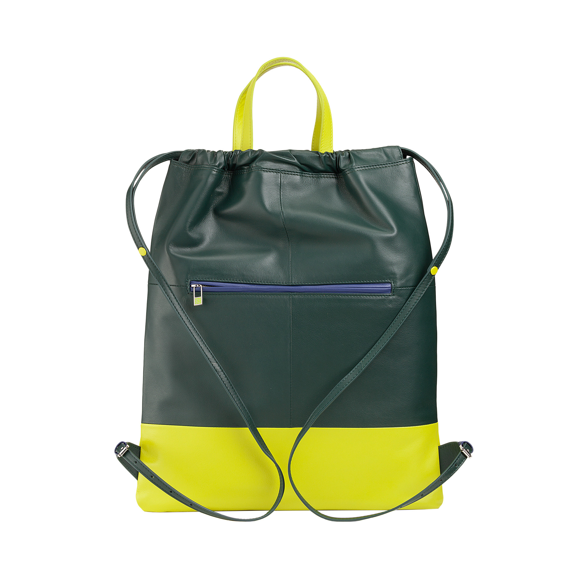 Women leather Drawstring backpack Linosa 534-1671-64 Mangrove