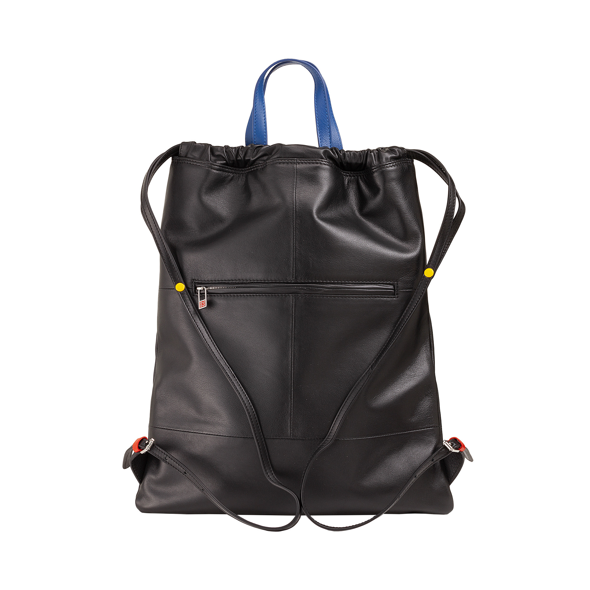 Women leather Drawstring backpack Linosa 534-1671-01 Black