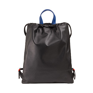 Women leather Drawstring backpack Linosa 534-1671-01 Black