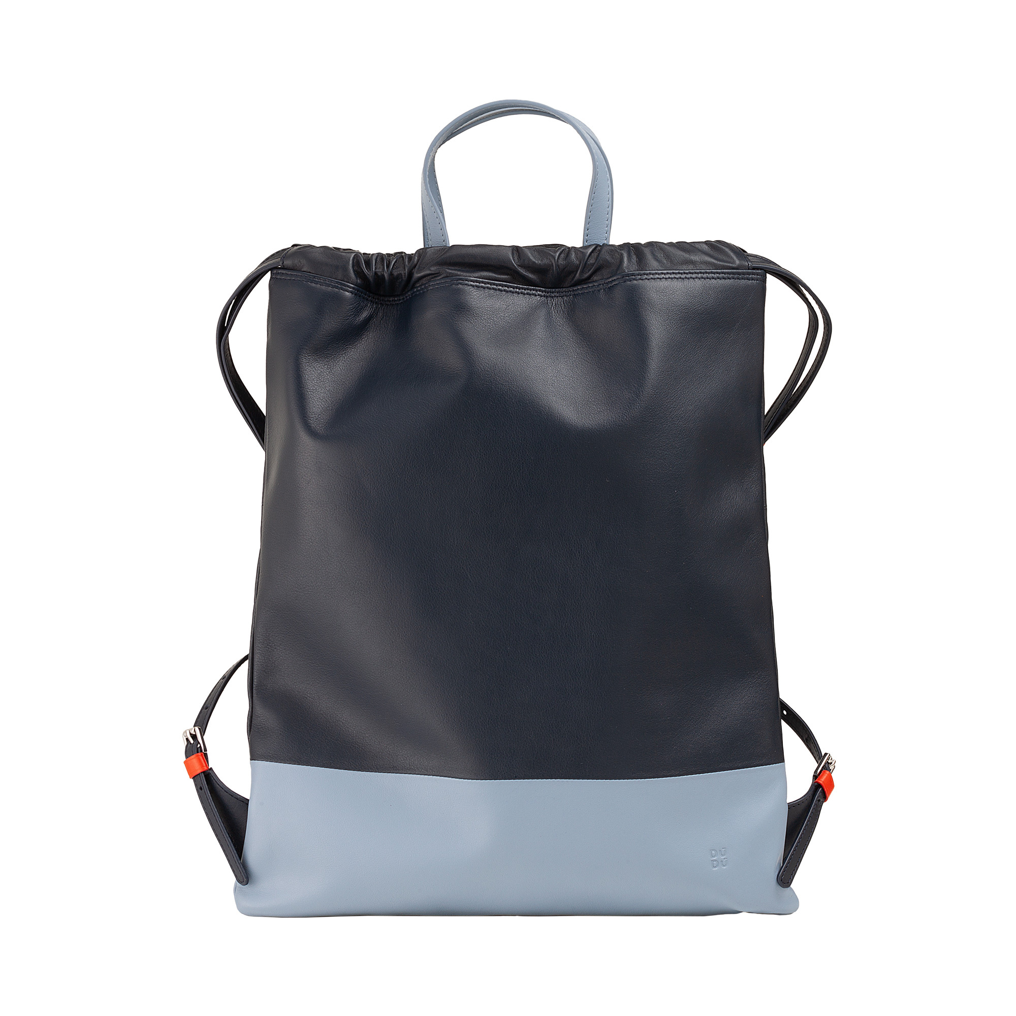 Women leather Drawstring backpack Linosa 534-1671-07 Navy