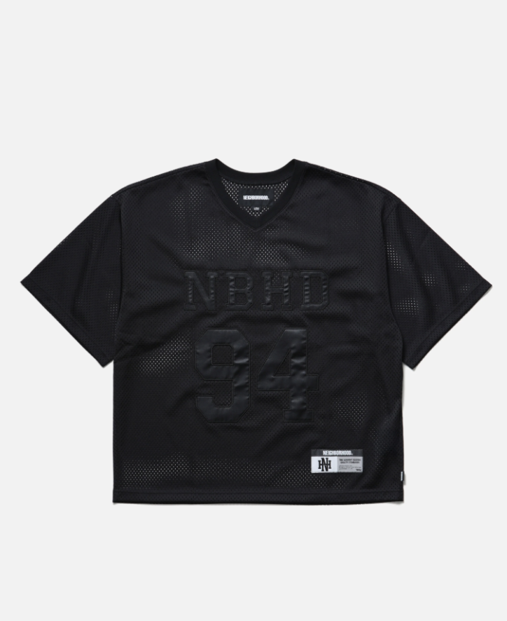NEIGHBORHOOD SS26 MESH HOCKEY SHIRT | BLACK / GRAY