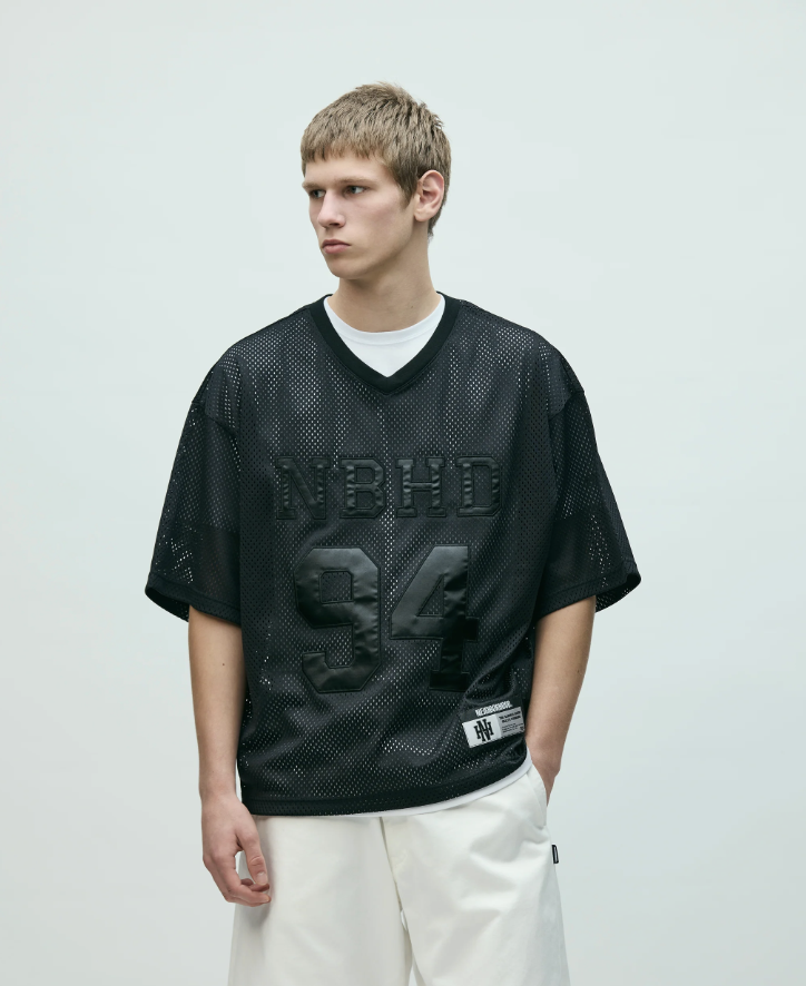 [現貨] NEIGHBORHOOD SS26 MESH HOCKEY SHIRT | BLACK / GRAY
