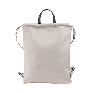 Women leather Drawstring backpack Linosa 534-1671-39 Pearl