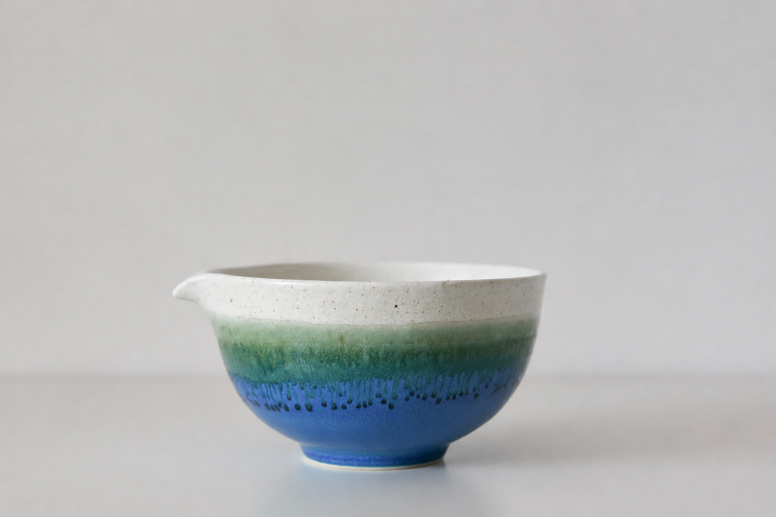 日本 美濃燒 土耳其藍 抹茶碗
