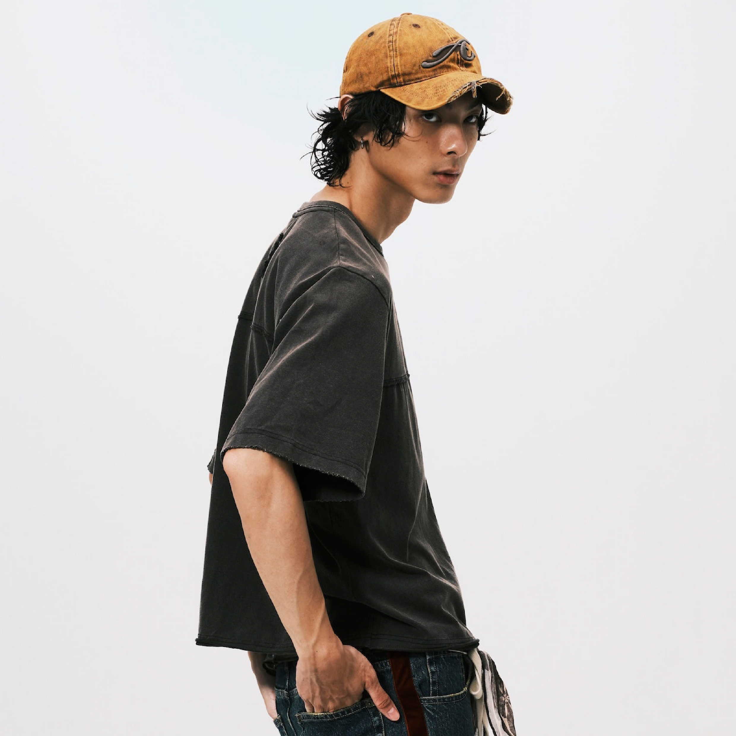 ANOWHEREMAN Reconstruct Cropped Tee