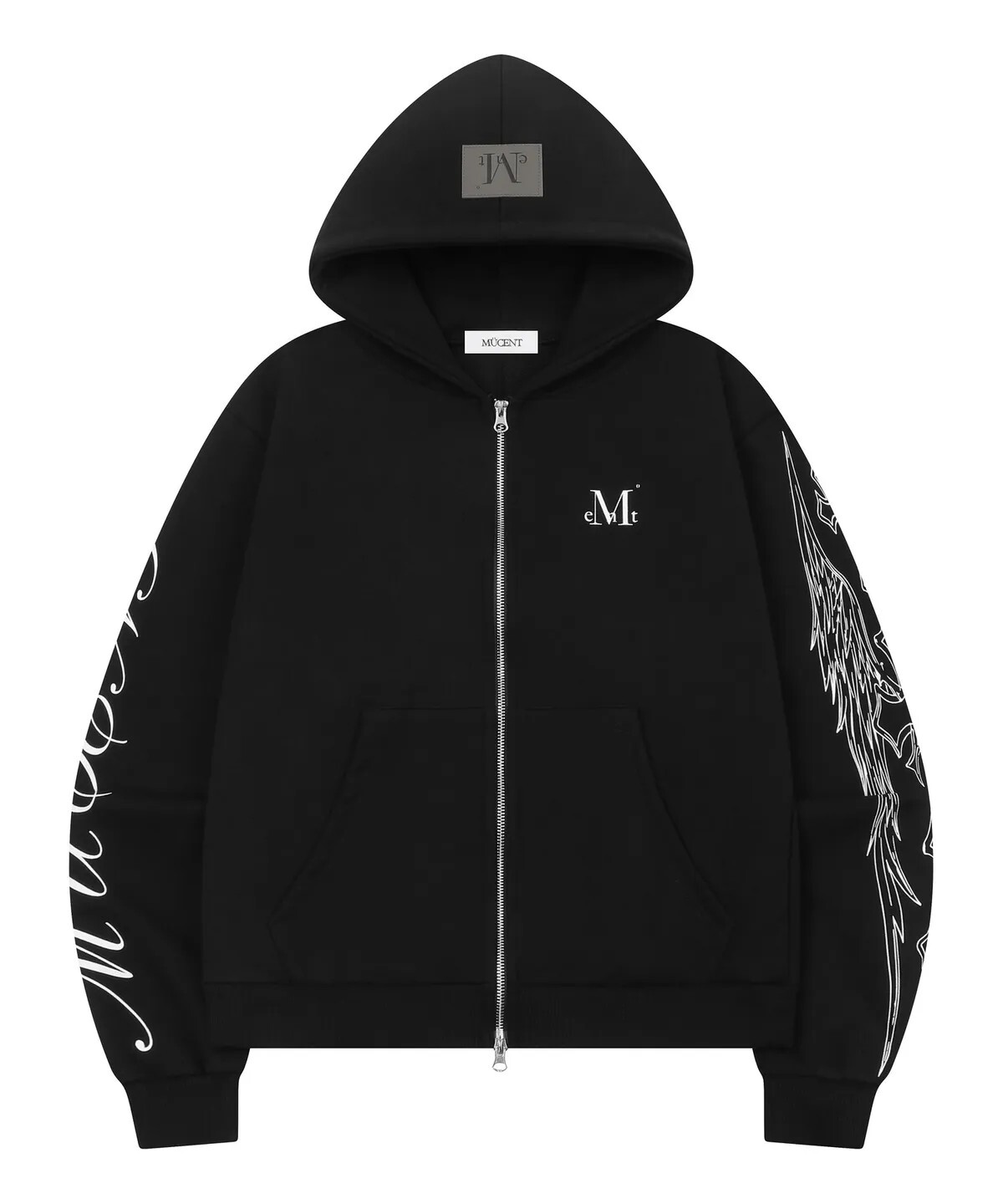 【預購】韓國 MUCENT POZEN MIX LETTERING HOOD ZIP-UP UNISEX 字母印花連帽外套
