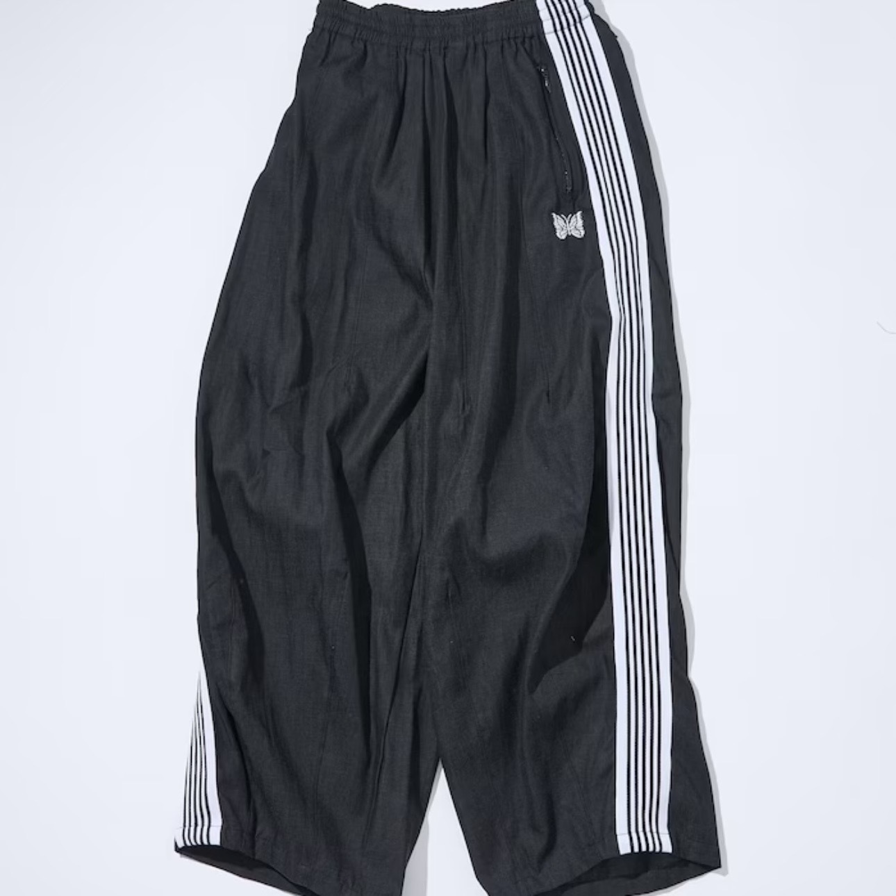 Needles × FREAK'S STORE HD TRACKPANT 黑牛仔布 白線 運動褲 燈籠褲 蝴蝶