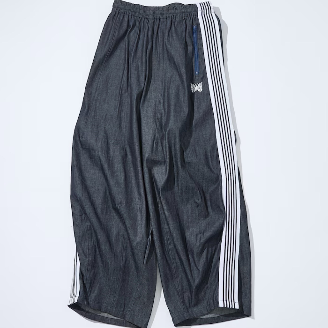 Needles × FREAK'S STORE HD TRACKPANT 靛藍牛仔布 白線 運動褲 燈籠褲 蝴蝶