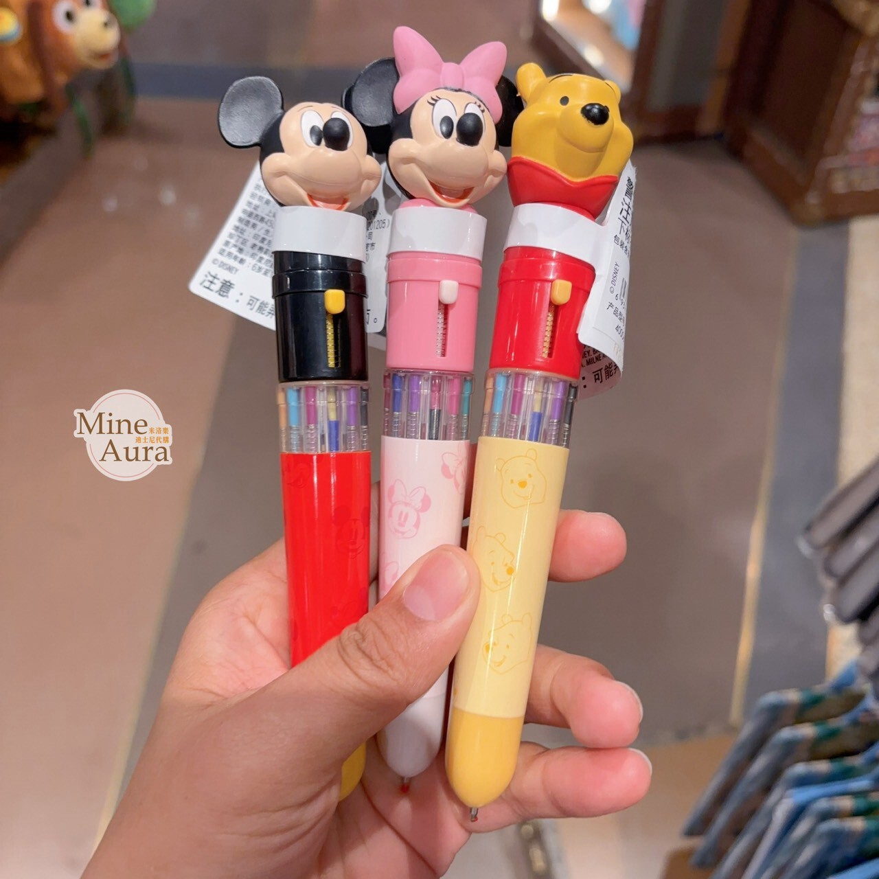 小熊維尼 Winnie the Pooh 立體大頭造型 多色 圓珠筆 -上海迪士尼樂園