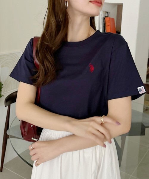 【OWN】U.S POLO 短袖 上衣 圓領 短版 刺繡 小LOGO 線條 日本 女款 白色 深藍 條紋 黑色 淺灰 炭灰 奶茶 淺藍 粉色