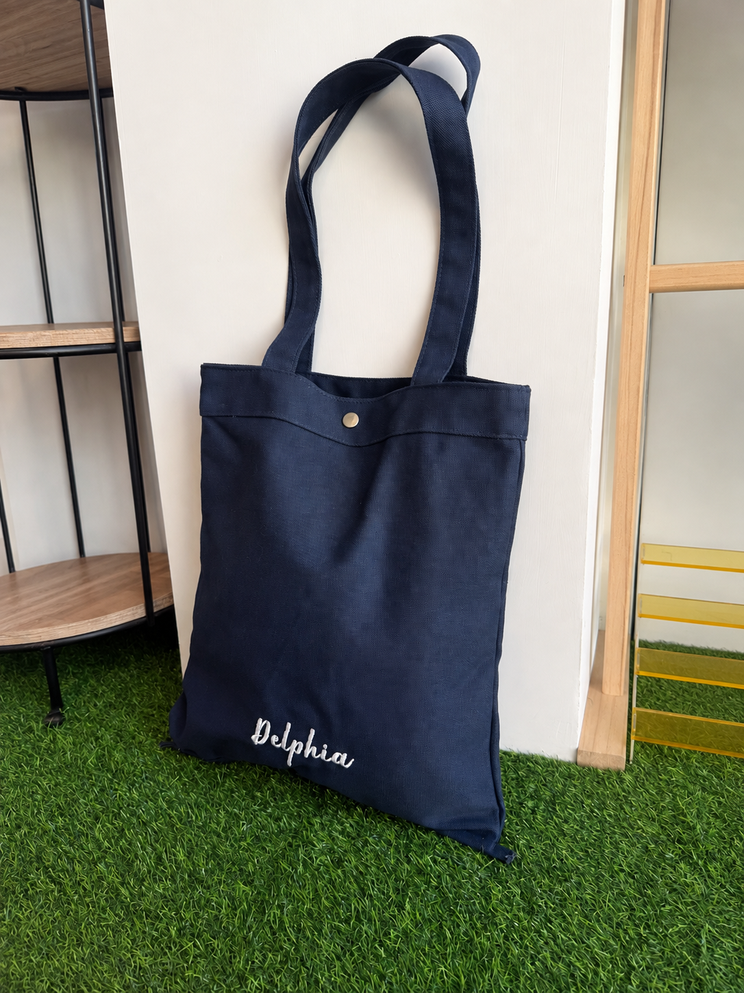 【Wilday Loft】Delphia刺繡帆布包  海語藍/絲絨紅/香草白