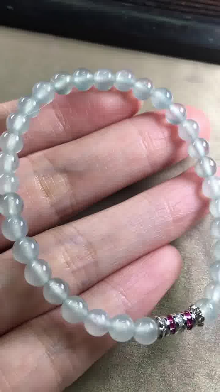 翡翠高冰手串 (5.5mm直徑),天然翡翠A玉, 緬甸玉, Jade, Jadeite