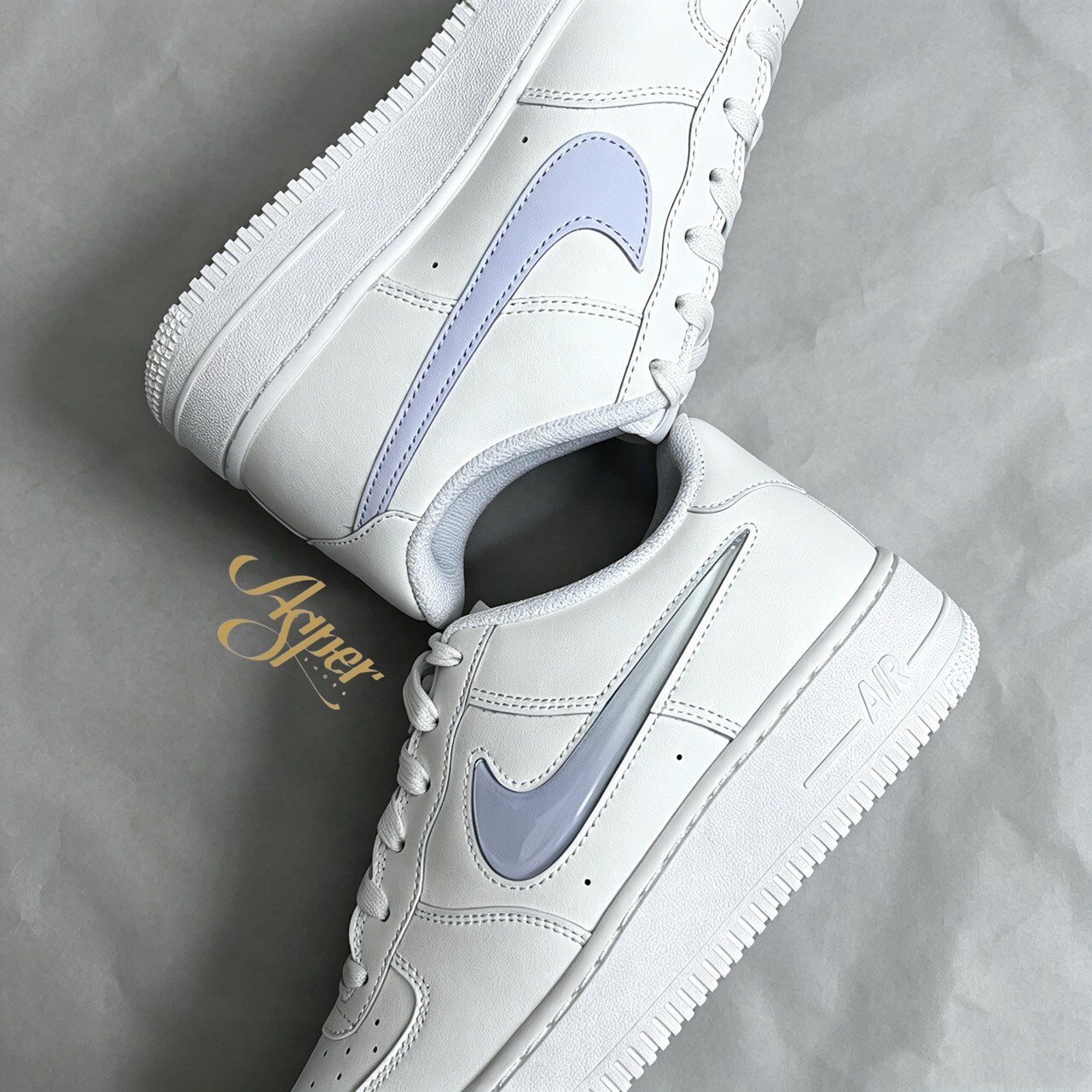 【官網限定】NIKE AIR FORCE 1 LOW GS 淺藍白立體果凍勾 大童女鞋 IR0595-101 VIII