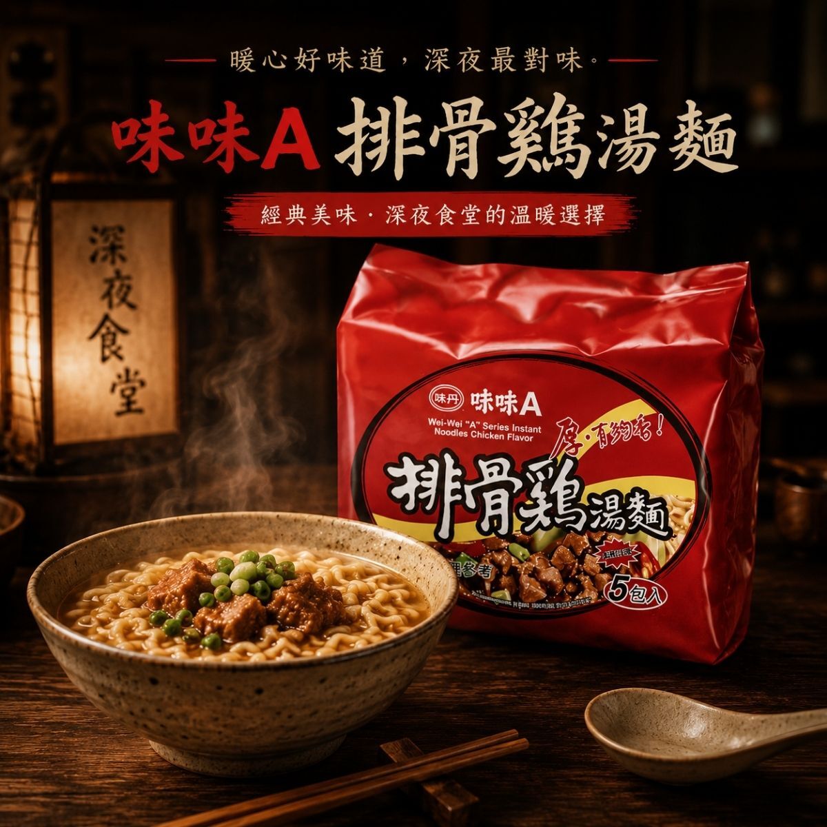 【箱購】味味A排骨雞湯麵30包｜ 泡麵 湯麵 即食麵 雞湯麵 經典泡麵【輕鬆購五金百貨】