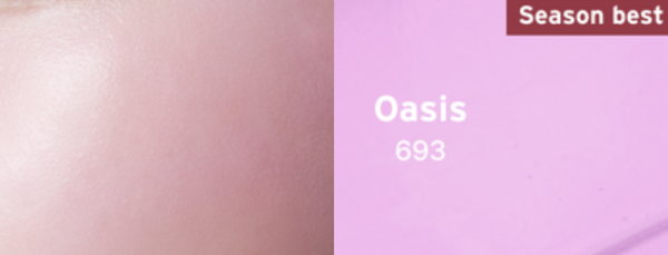 ODDTYPE 水潤親膚腮紅液 693 Oasis 臉部上色示意圖